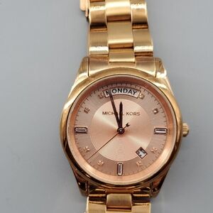 Michael Kors Rose Gold Day-Date Watch